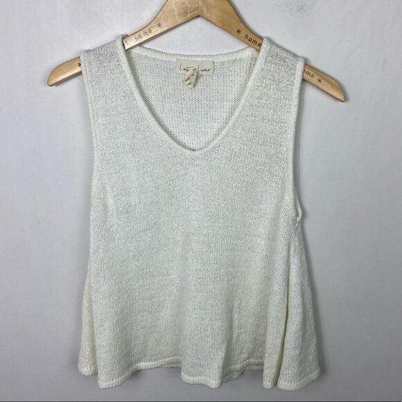 Lost In Lunar Amy Knit Tank Top Loungewear‎ Size Large White Cream Swing Shirt L - Picture 6 of 13